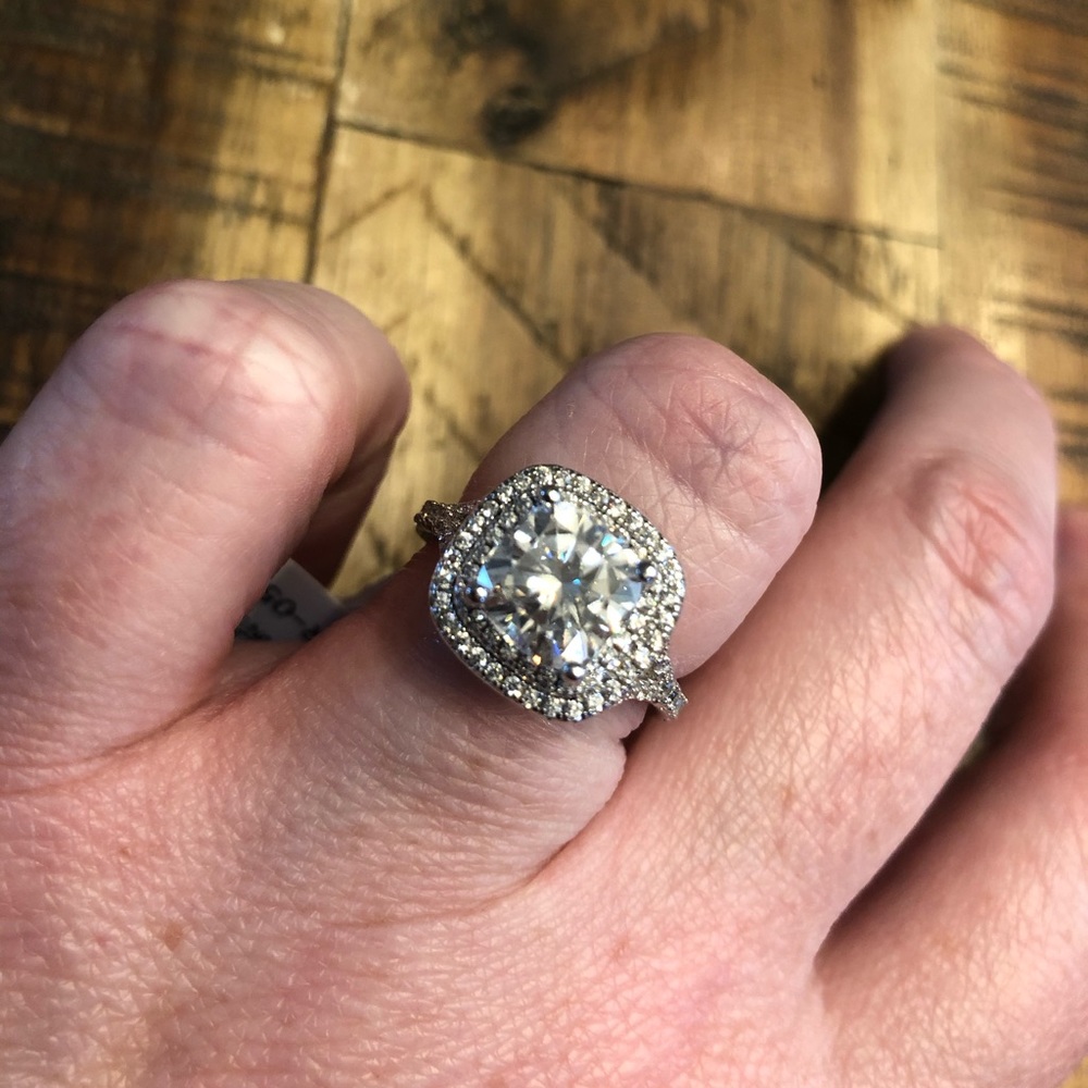 GRA Certified Moissanite Engagement Ring